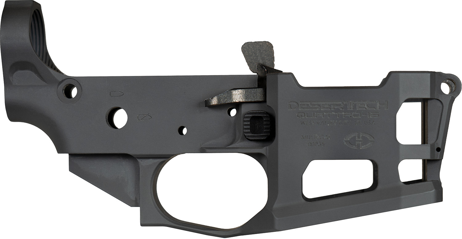 Desert Tech QTRLR15B53 Quattro-15 AR-15 Lower Receiver, Black, 7075-T6 Aluminum