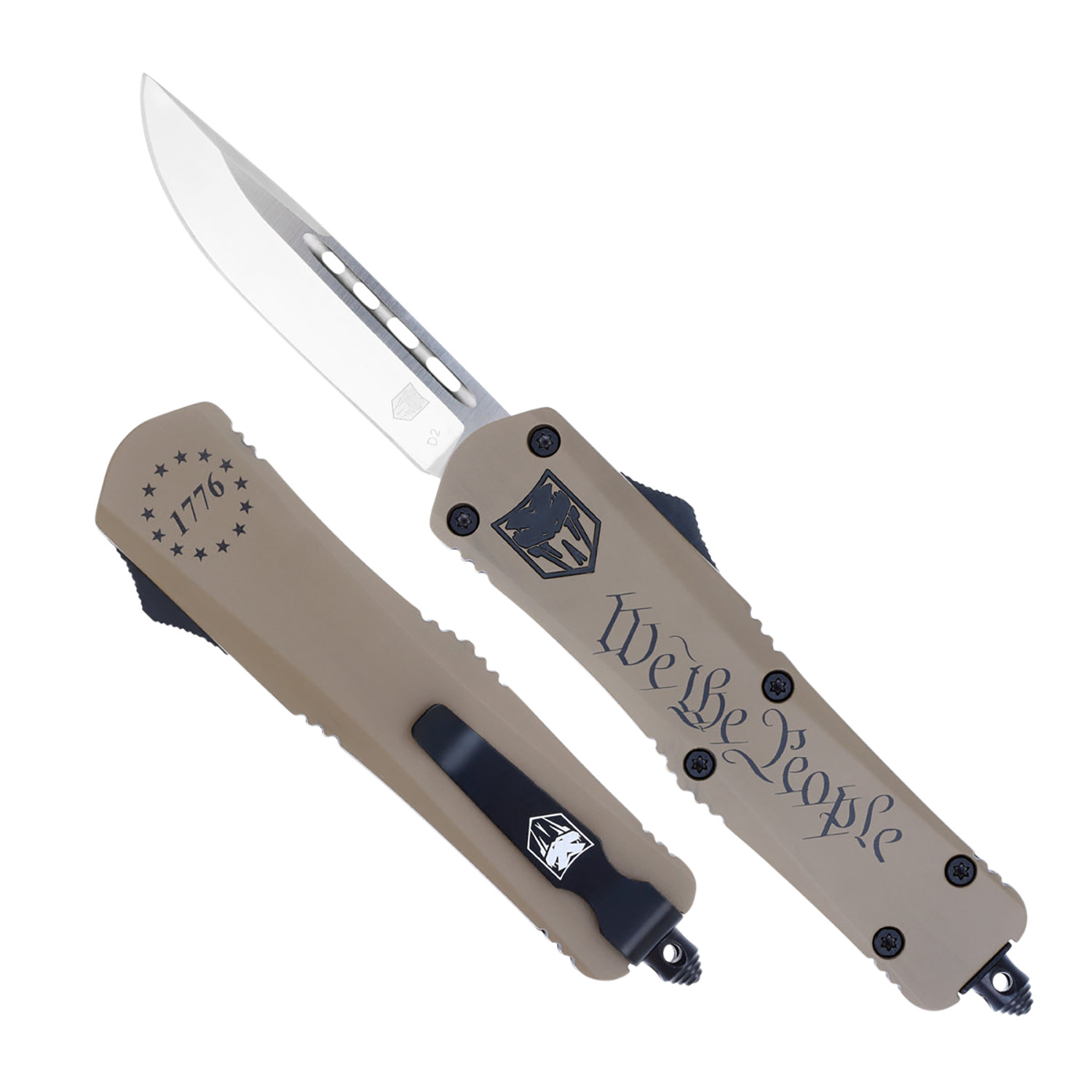 CobraTec Knives MWTPFS3DNS FS-3 We The People Medium 3" OTF Drop Point P...