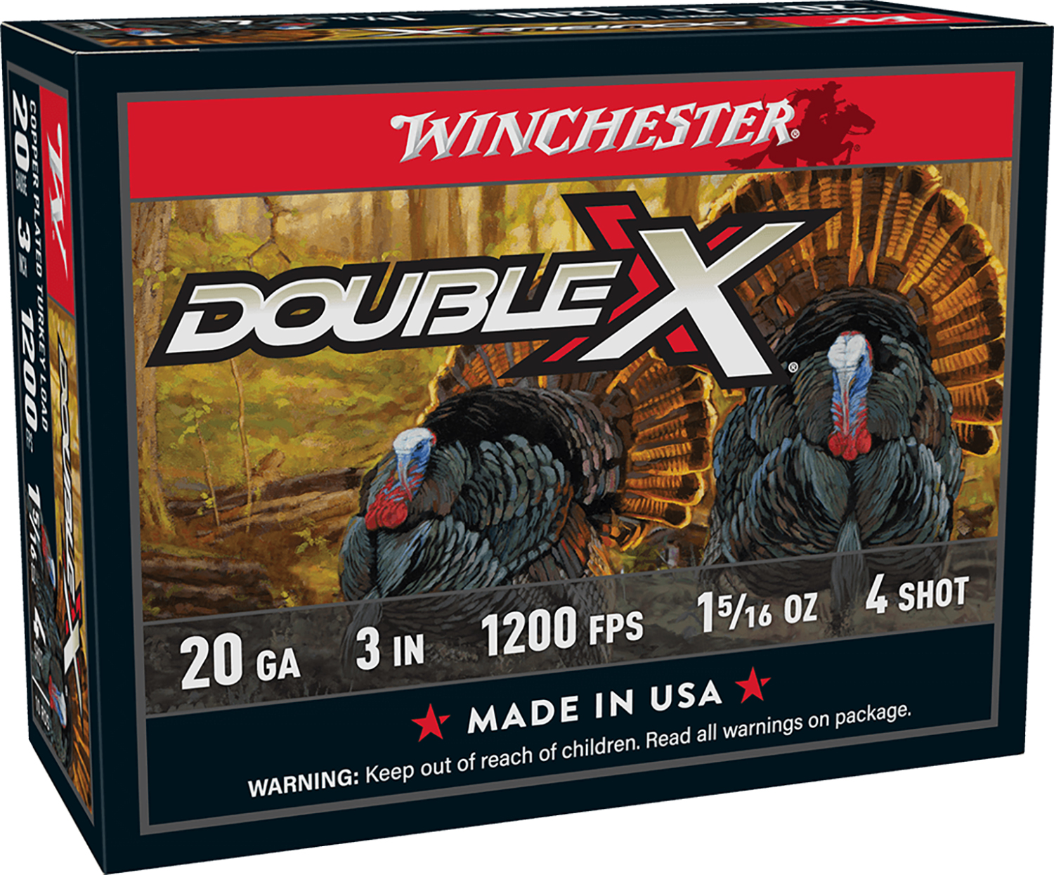 Winchester Ammo STH2034 Double X High Velocity Turkey 20Gauge 3 1 5/16oz 4Shot 10 Per Box/10 Case