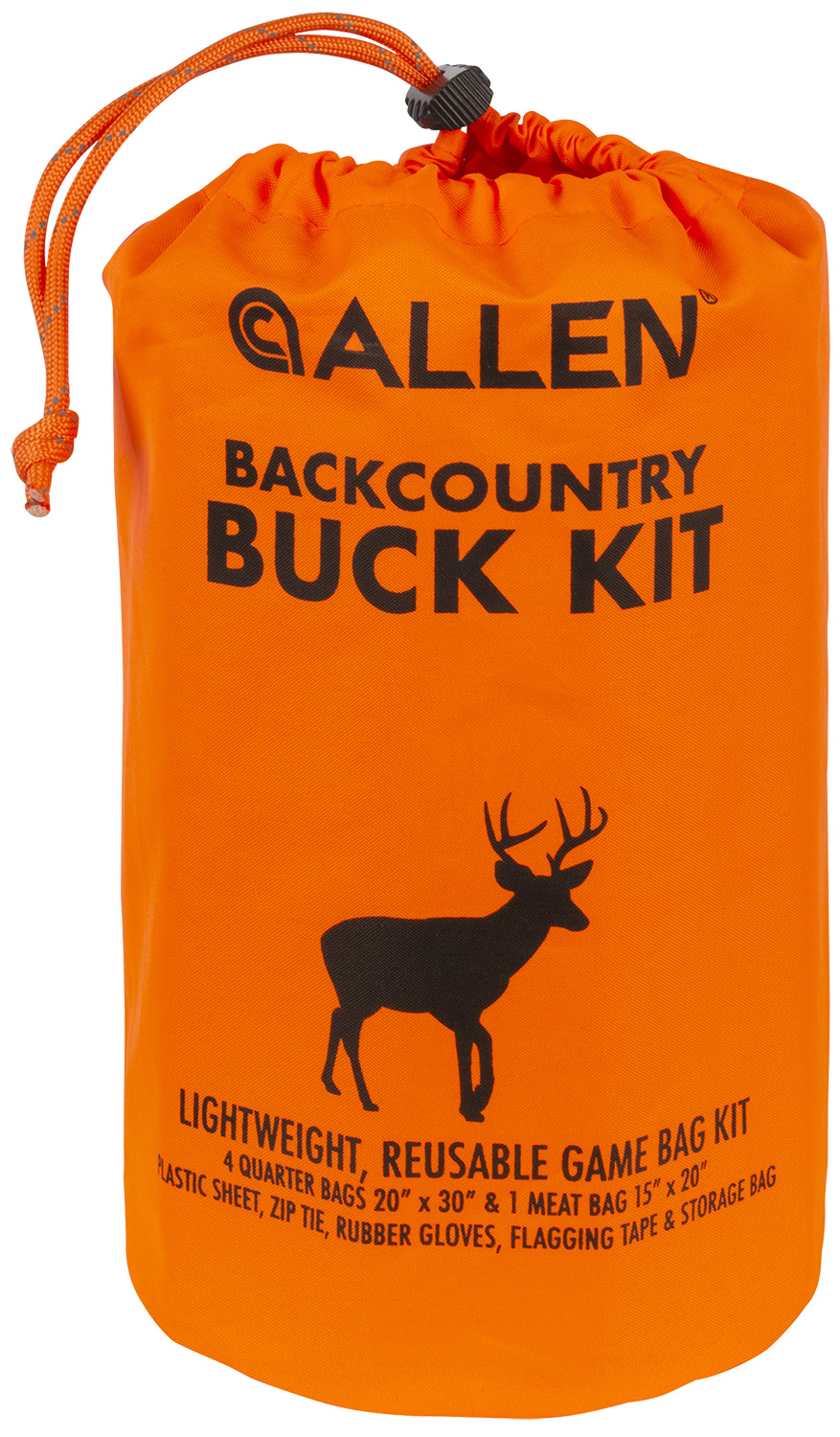 Allen Backcountry Buck Kit 6599, 4 Quarter Bags, 1 Meat Bag, Blaze Orange