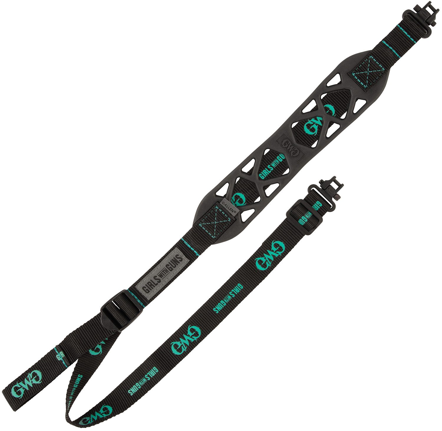 Girls With Guns 8274 Black Label Rubber Rifle Sling 22.50"-39" OAL Swivels Adjustable