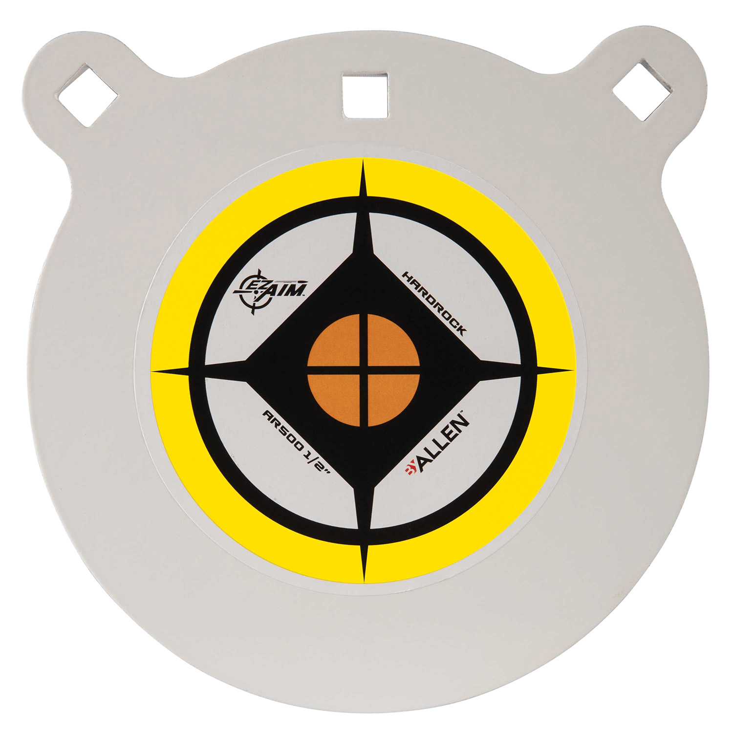 EZ-Aim Hardrock 8" AR500 Steel Gong Shooting Target .50" Thickness White / Yellow / Black