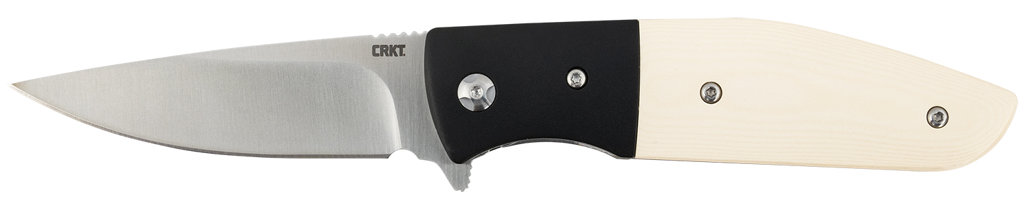 CRKT Curfew Folding Knife 3.10" Satin Blade Black/White Handle