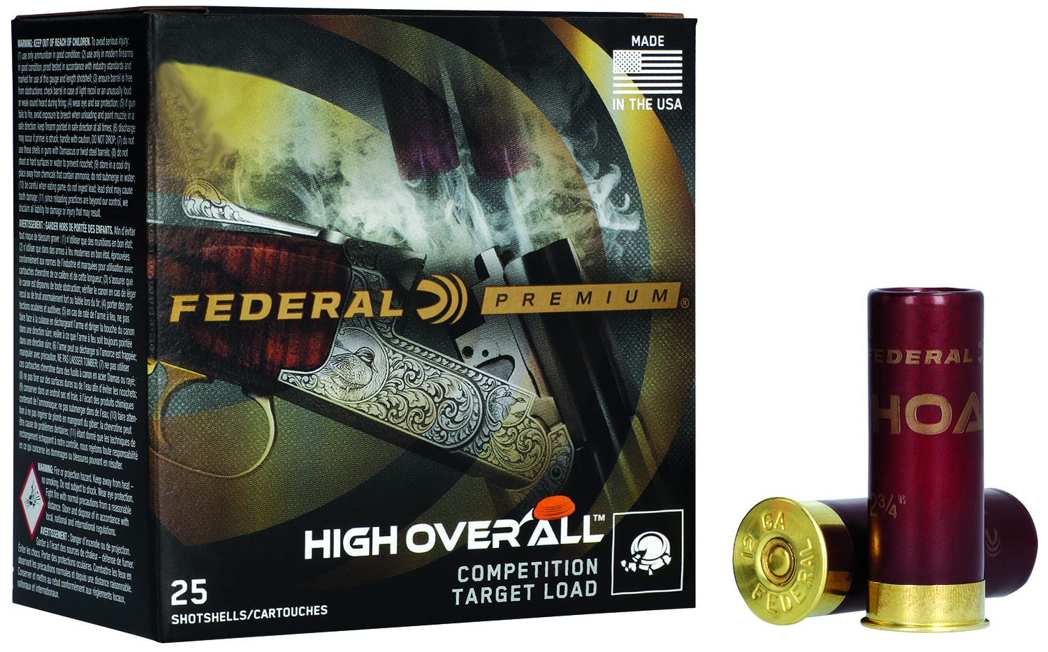 Federal HOA20H9 Premium High Over All 20 Gauge, 9 Shot, 1275 fps, 1 oz Payload, 25 Rounds