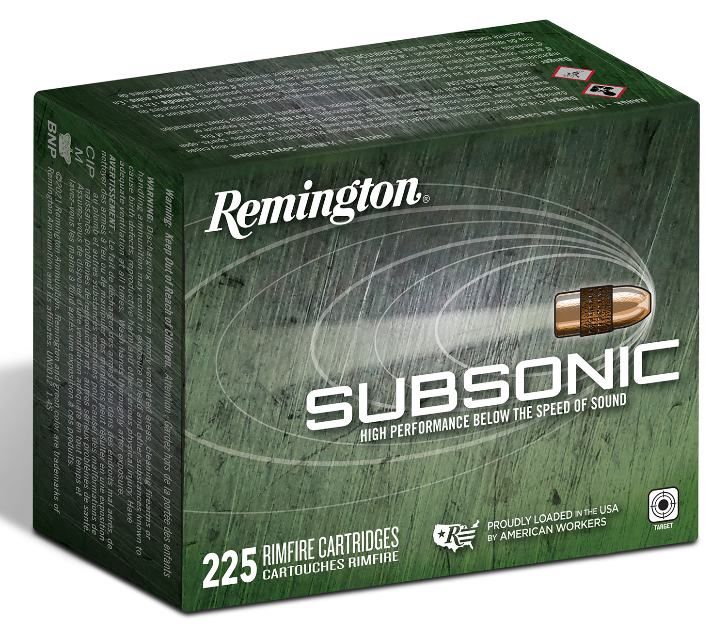 Remington Ammunition 21249 Subsonic Rimfire 22 LR 40 Gr Hollow Point (HP) 225 Per Box/ 10 Cs