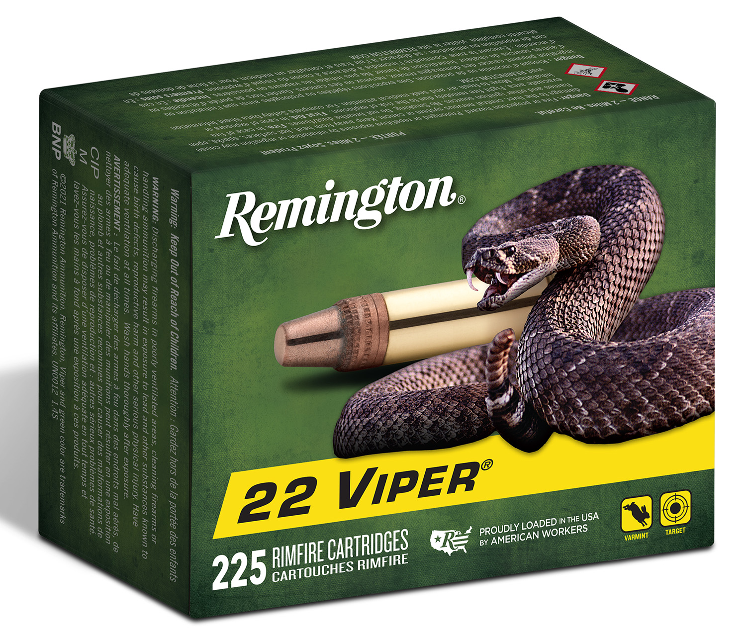 Remington Ammunition 21239 Viper 22 LR 36 Gr Truncated Cone Solid 225 Per Box/ 10 Cs