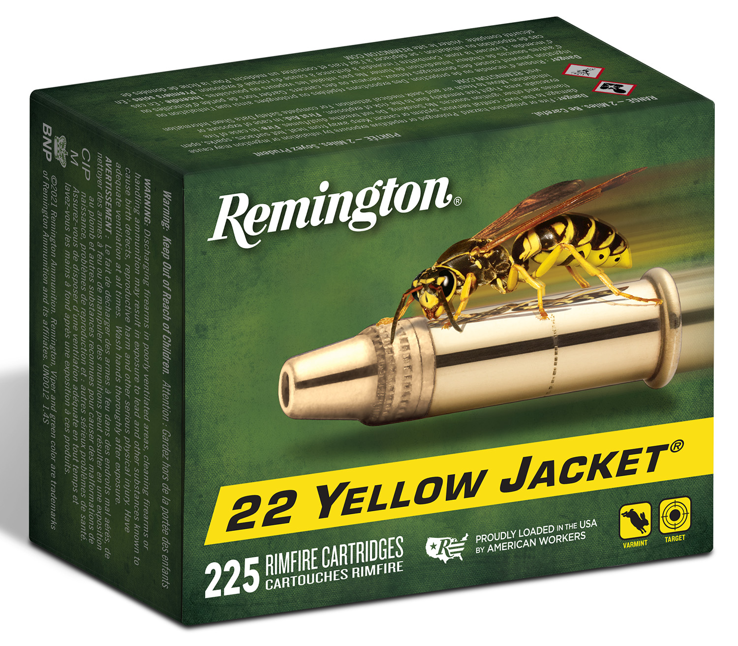 Remington Ammunition 21233 Yellow Jacket Rimfire 22 LR 33 gr TCHP 225 Per Box/ 10 Cs