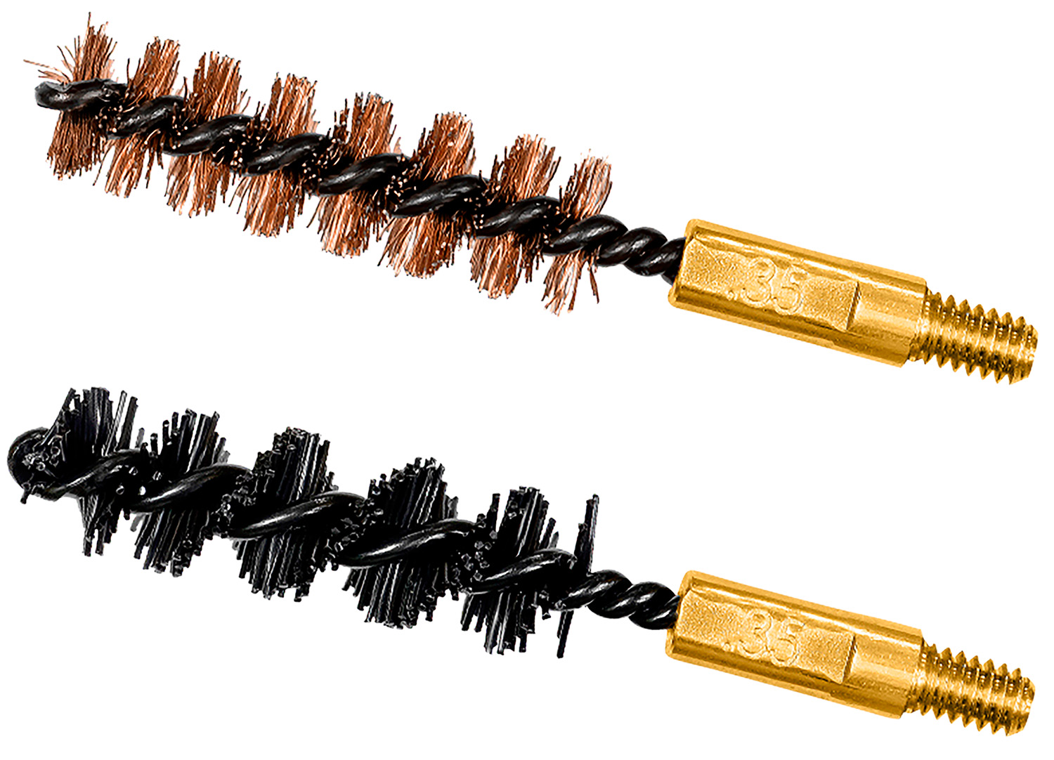 Otis FG335NB Bore Brush Set  35/338/357 Cal 8-32 Thread 2 Long Bronze/Nylon Bristles 1 Set