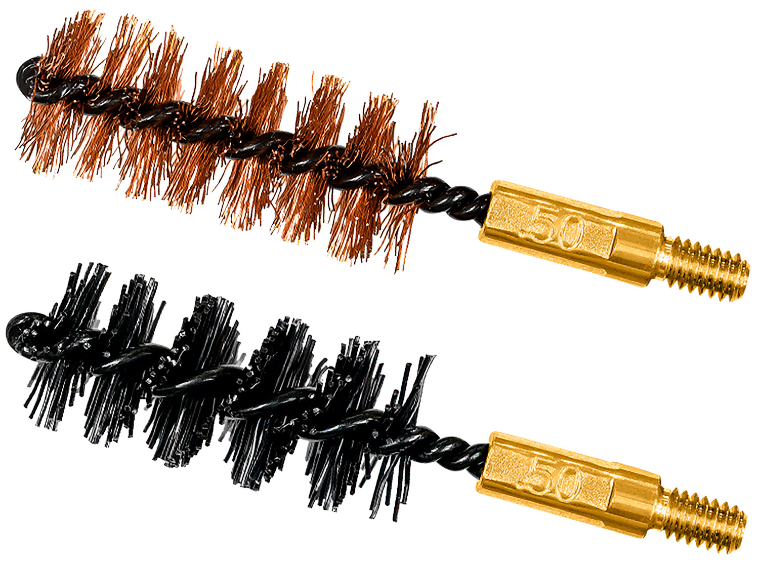 Otis FG350NB Bore Brush Set  50 Cal/12.7mm 8-32 Thread 2 Long Bronze/Nylon Brush 2 Per Pkg