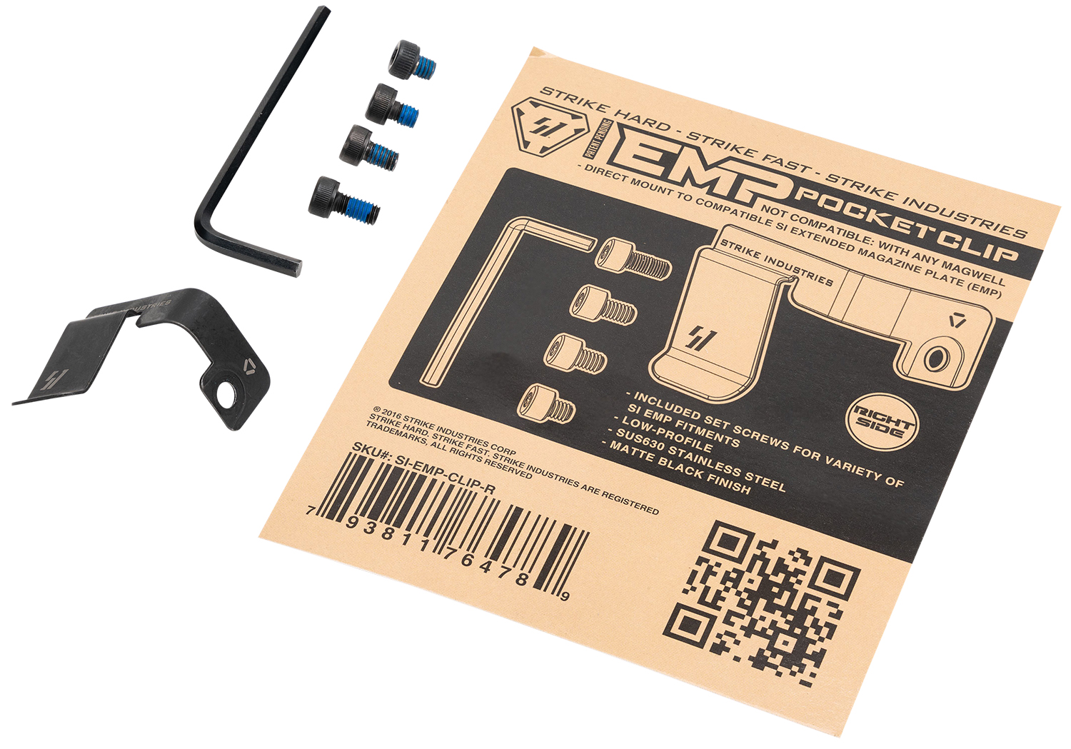 Strike Industries EMPCLIPR Magazine Pocket Clip Stainless Steel Black for-img-0