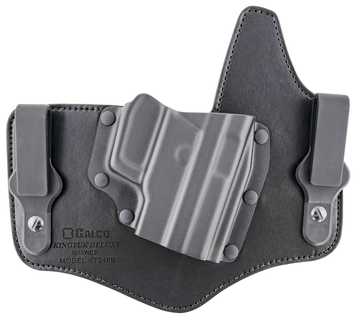 Galco KingTuk Deluxe IWB Holster, RH, Black Kydex/Leather, Adjustable Carry, Sig P220/P226