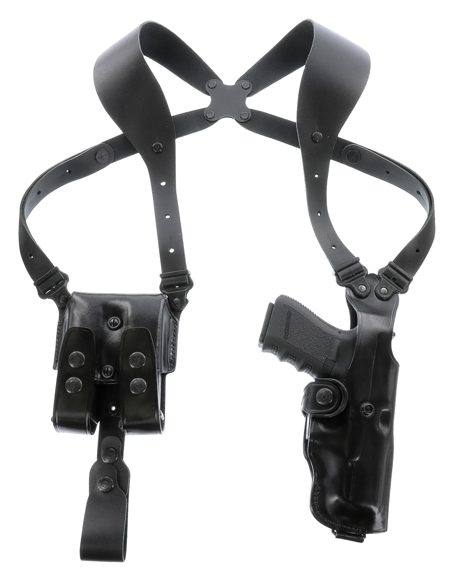 Galco VHS4212B Shoulder System Black Leather Ambidextrous 1911 5" Barrel