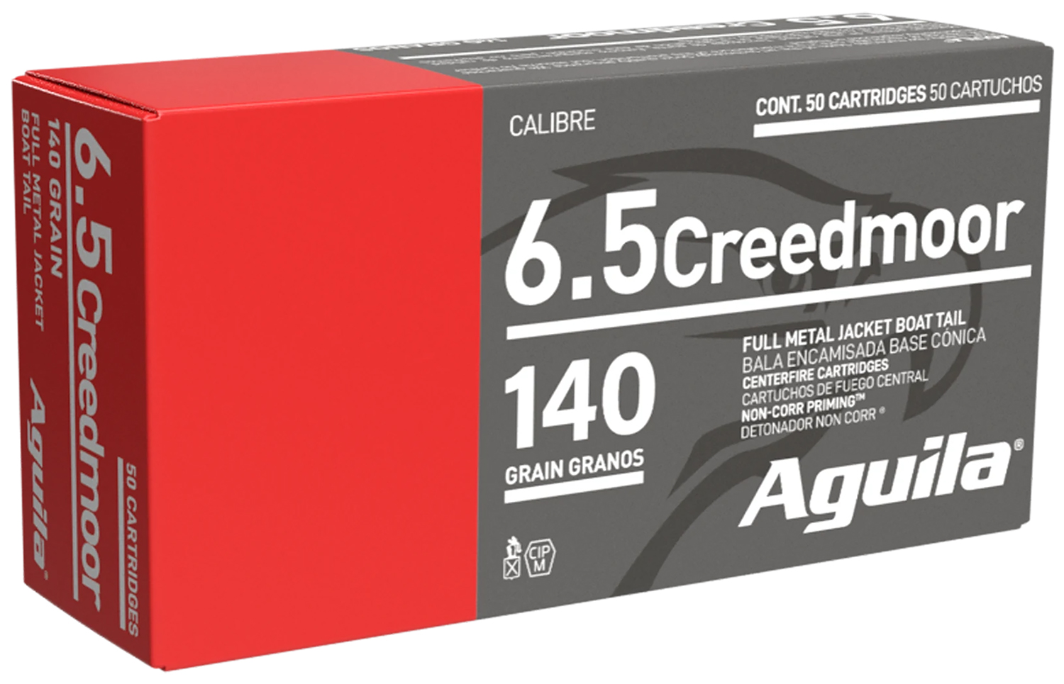 Aguila 1E650110 Target & Range Rifle 6.5Creedmoor 140gr Full Metal Jacket Boat Tail 20 Per Box/25 Case