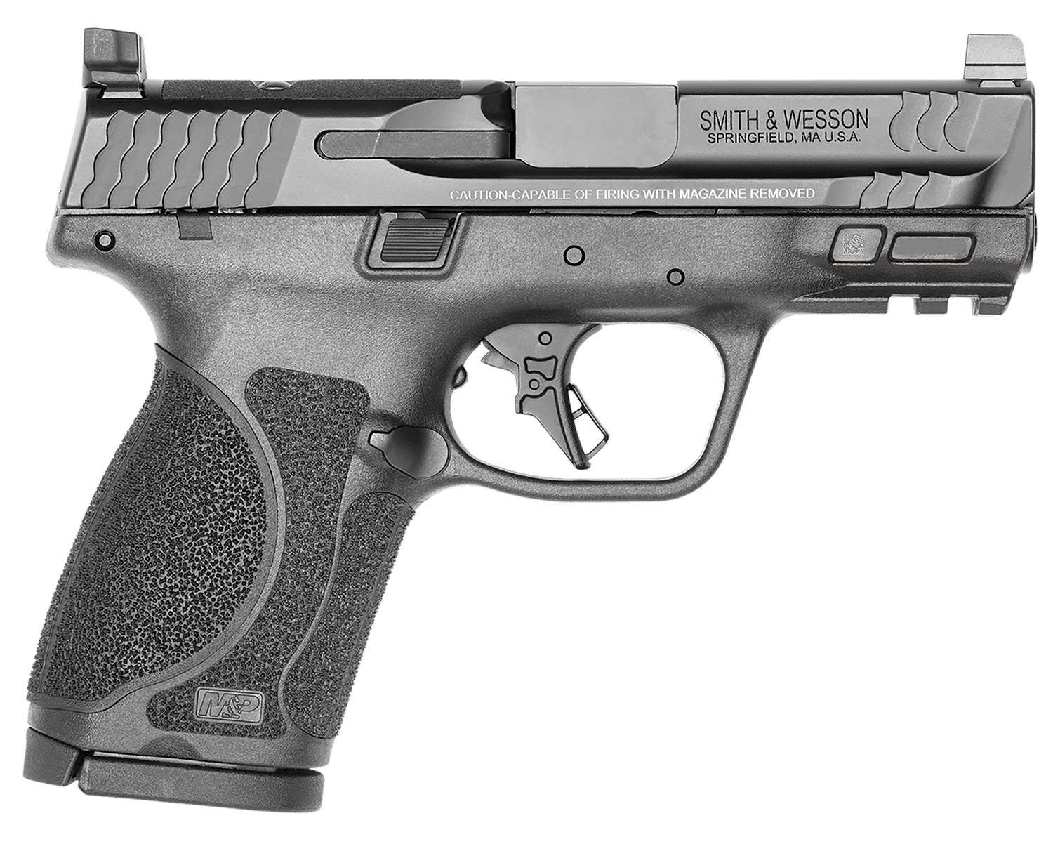 Smith & Wesson 13571 M&P M2.0 Compact 9mm Luger 15+1, 3.60" Black Armornite Stainless Steel Barrel & Optic Cut/Serrated Slide, Matte Black Polymer Frame w/Picatinny Rail