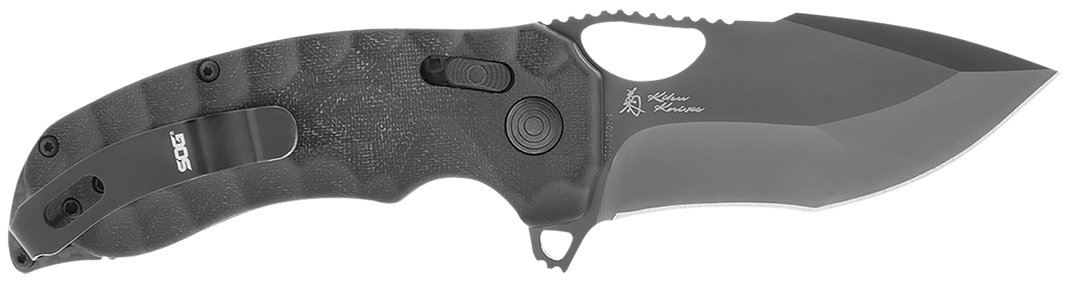 SOG Kiku XR LTE 3" Blackout Knife - CTS XHP Steel, Micarta & Carbon Fiber