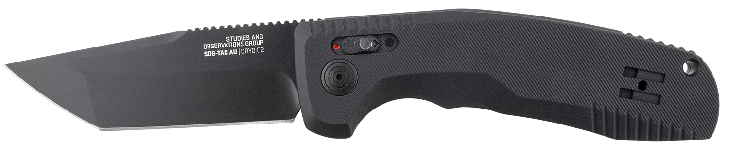 S.O.G SOG15380357 SOG-TAC Auto 3.43” Folding Tanto Plain Black TiNi...