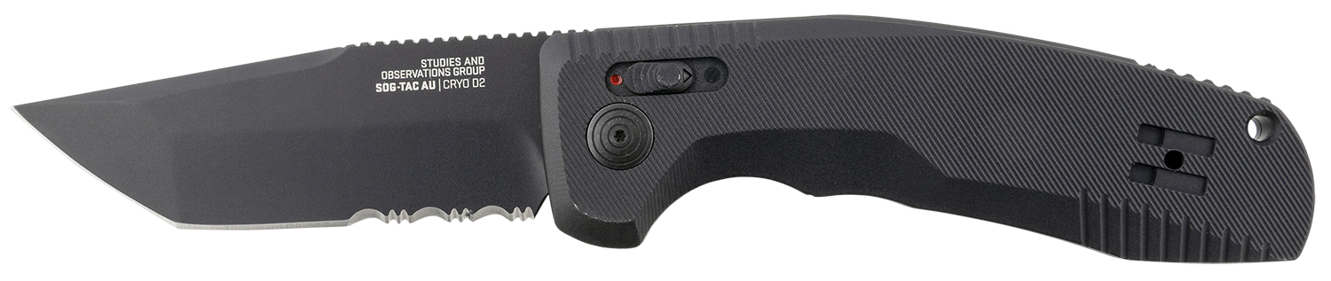 SOG SOG15380457 SOG-TAC Auto 3.43" Tanto D2 Steel Blade Black Handle - SOG - TANTO