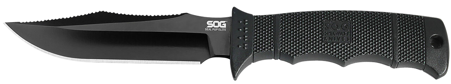 S.O.G SOGE37SNCP Seal Pup Elite 4.85” Fixed Clip Point Plain Black... - SOG - CLIP POINT for sale at TheGunDock