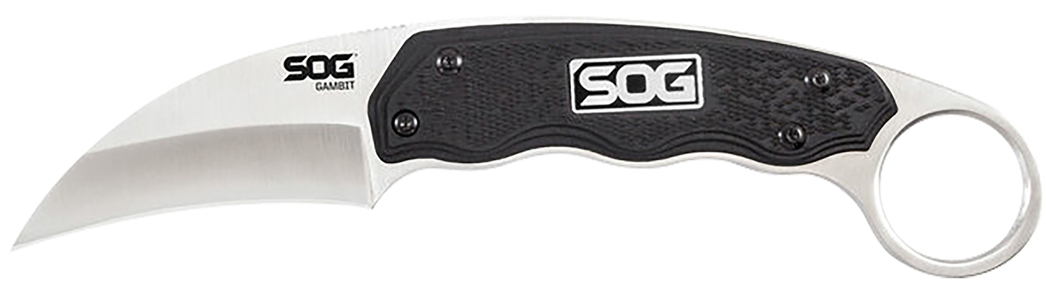 SOG SOG-GB1001-C Gambit 2.58" Sheepsfoot Blade Black Handle with Sheath - SOG - SHEEPSFOOT