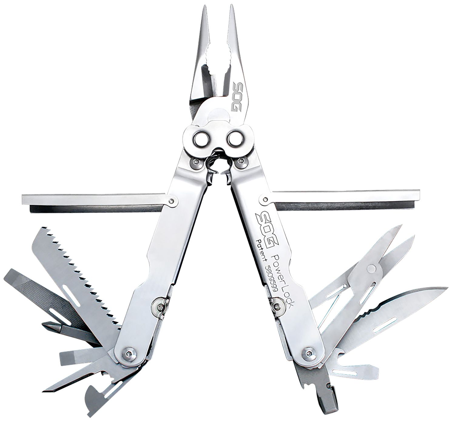 SOG SOG-S60N-CP PowerLock Multi-Tool 420 Stainless Steel 7" with Sheath
