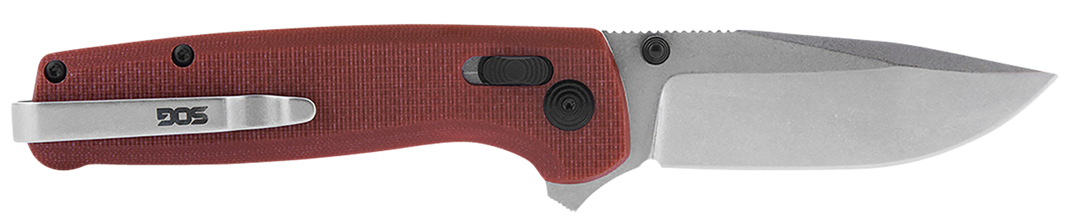 SOG SOGTM1023BX Terminus XR 2.95" D2 Steel Folding Knife Crimson G10 Handle - SOG - CLIP POINT
