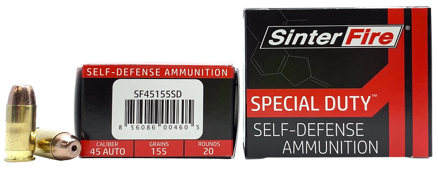 SinterFire SF45155SD .45 ACP 155gr Lead-Free Frangible HP Ammo 20/Box