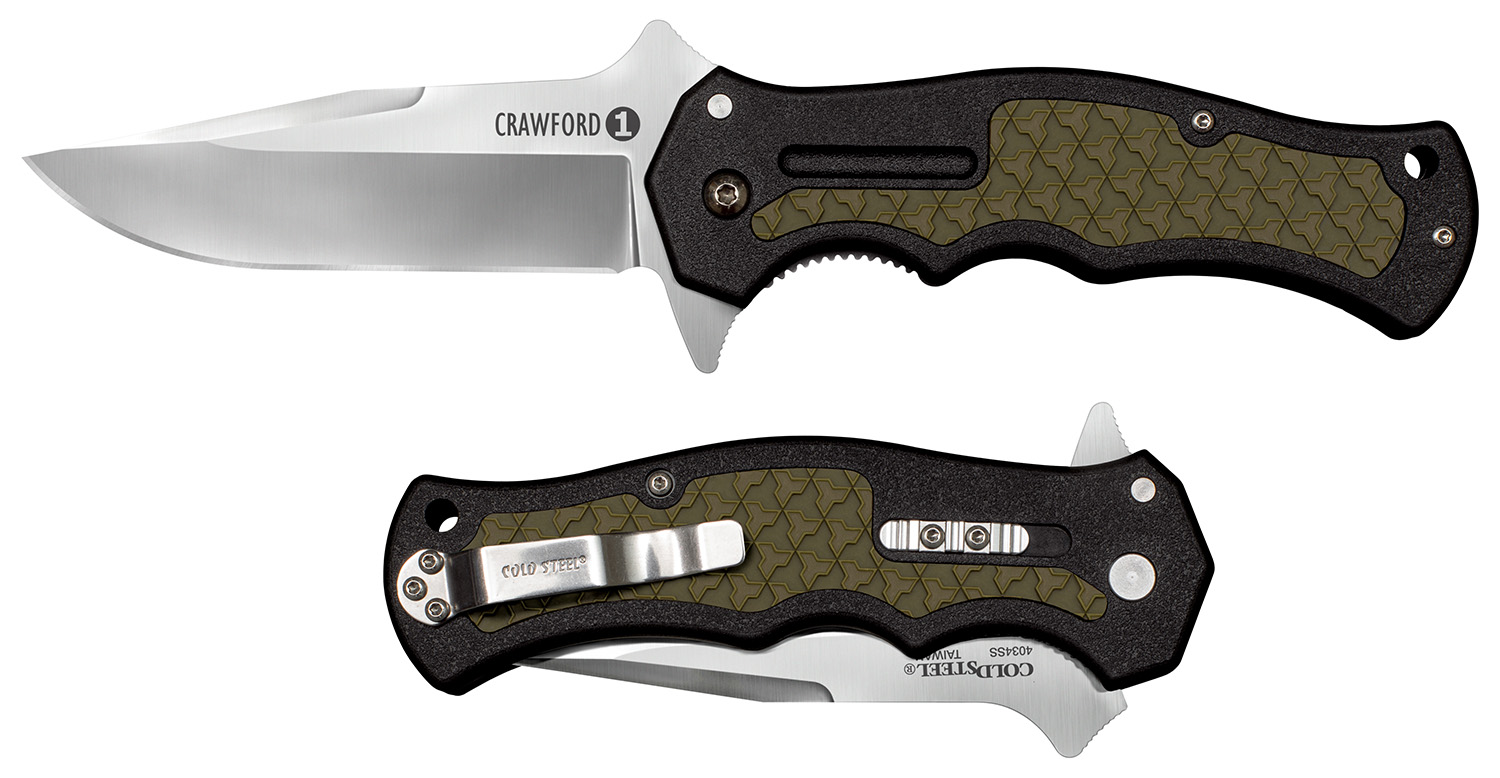 COLD STEEL Crawford 1 3.5in Clip Point Blade Folding Knife (CS-20MWCZ)