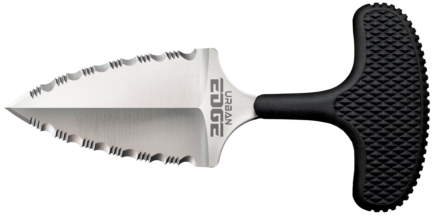 Cold Steel CS43XLSS Urban Edge  2.50 Fixed Serrated Stone Washed Japanese AUS-8A SS Blade/Black Textured Kray-Ex Handle