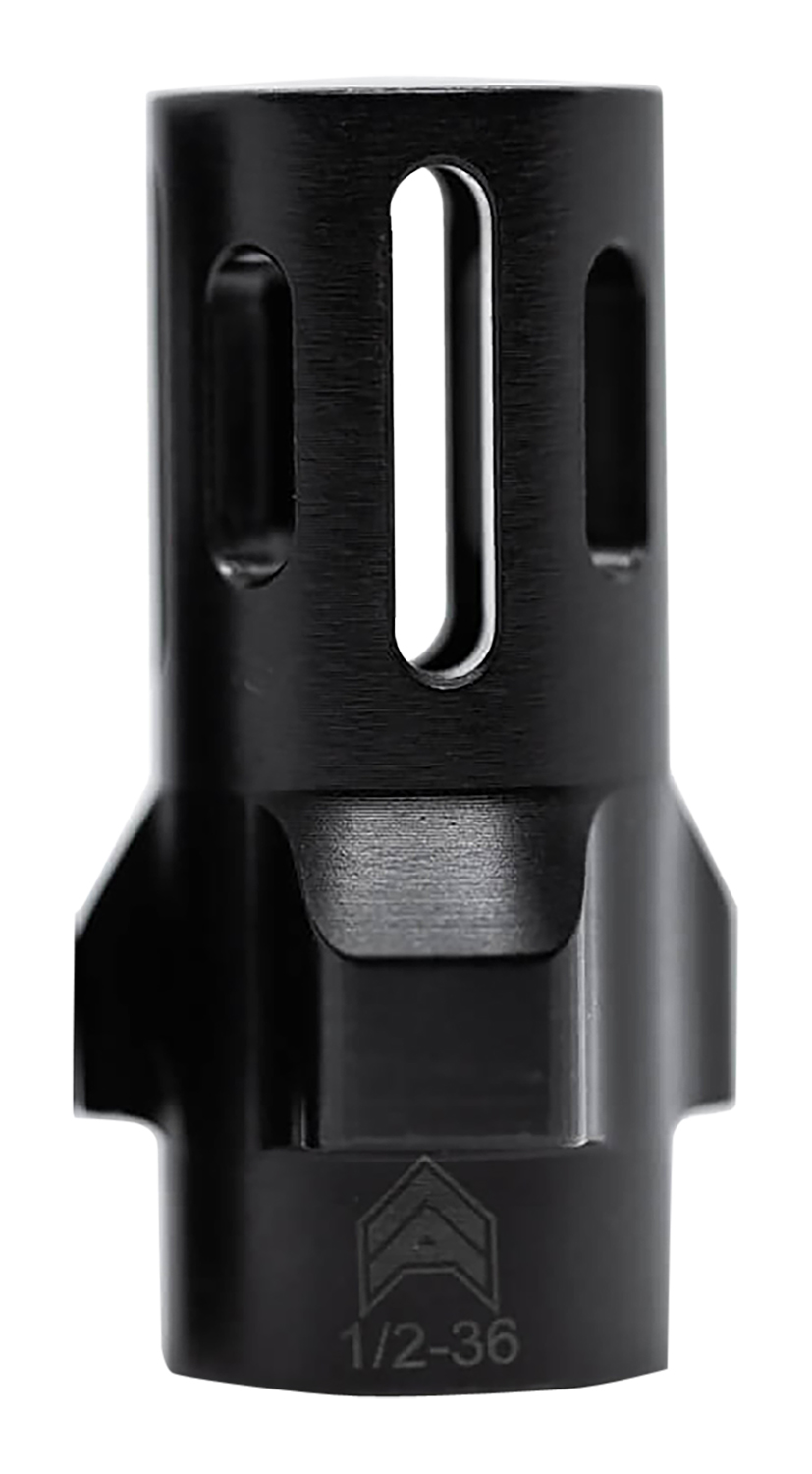 Angstadt Arms AA093LHB36 Flash Hider  Black Hardcoat Anodized Steel with 1/2-36 tpi Threads 1.42 OAL for 9mm Luger