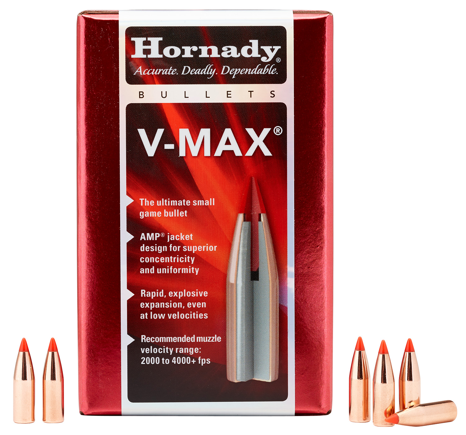 Ammo Caliber 6mm - Bullet Weight 65 Grain V-Max Rounds per Box 100 - Horn Hunter - .243