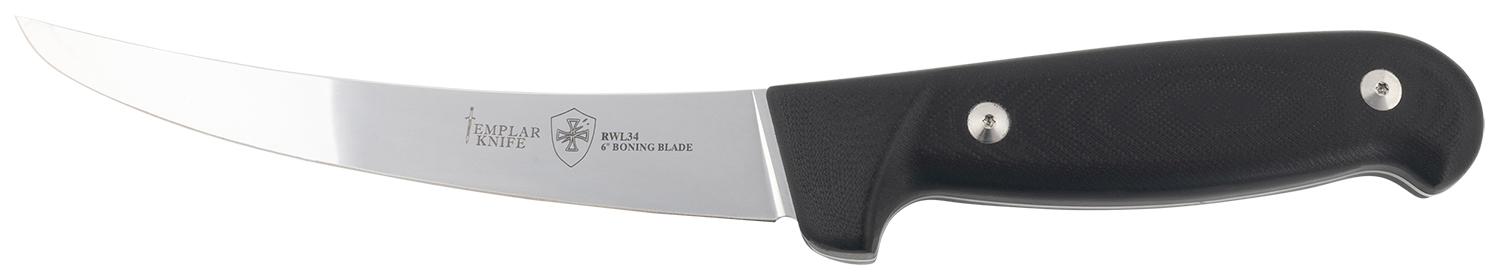 Templar K6BBK362 6" Boning Knife RWL34 Damasteel Blade Black G10 Handle