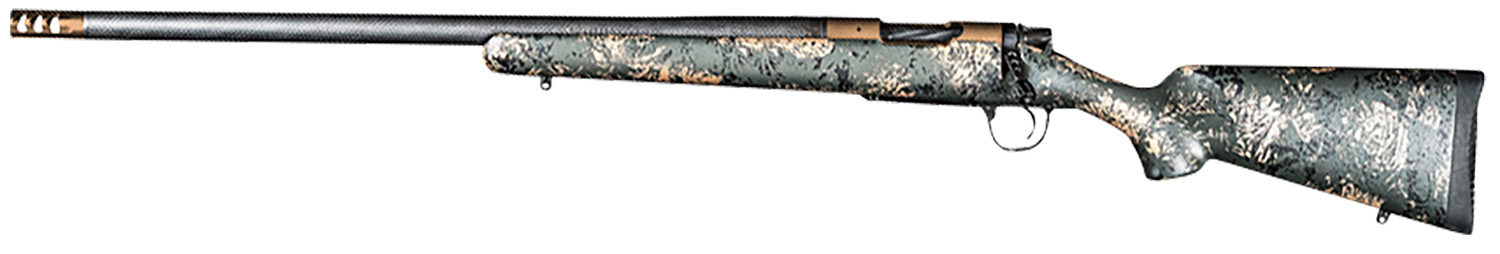 Christensen Arms 8010620700 Ridgeline FFT Lightweight Rifle, 6.5 Creedmoor, Left-Handed, Carbon Fiber Wrapped Barrel, Burnt Bronze Cerakote Finish, Green/Black/Tan Stock - Christensen Arms - 6.5 CREEDMOOR