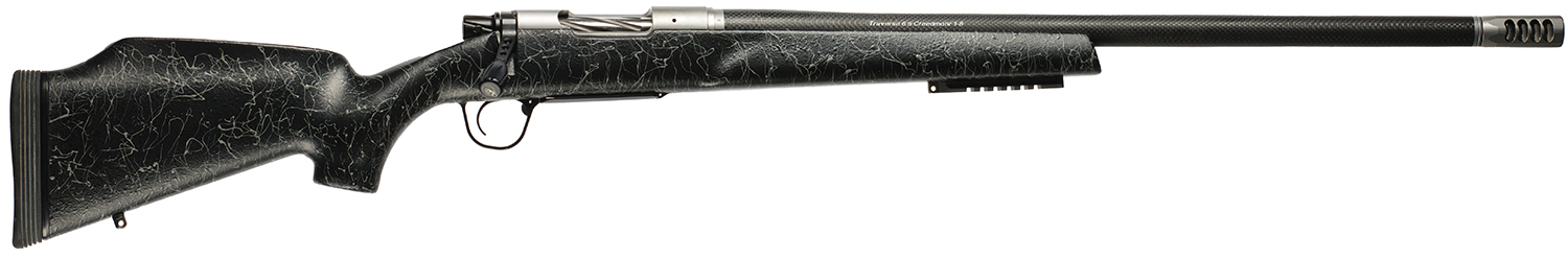 Christensen Arms 8011000300 Traverse  6.5 Creedmoor 4+1 24" Threaded Barrel, Natural Stainless, Black with Gray Webbing Stock