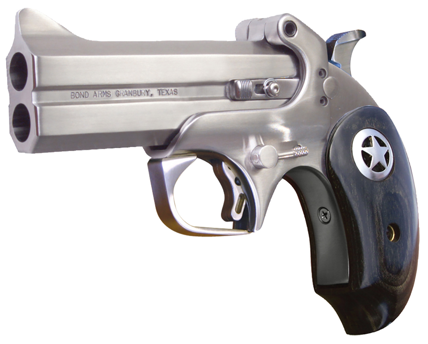Bond Arms BARII Ranger II  38 Special,357 Mag 2rd 4.25" Stainless Barrels & Frame, Automatic Extractors & Rebounding Hammer, Blade Front/Fixed Rear Sights, Black Ash Grips w/Integrated Texas Ranger St