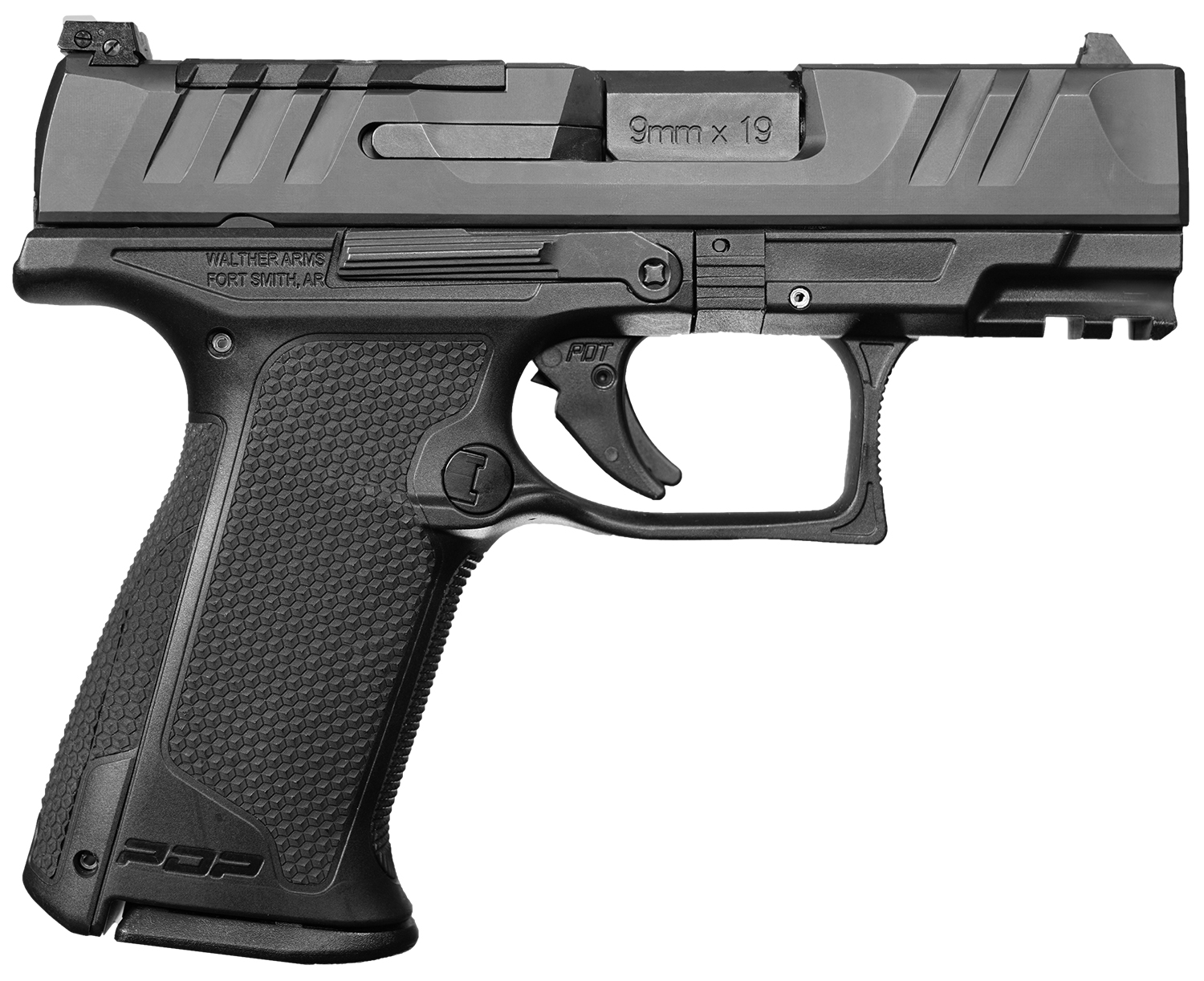 Walther Arms 2849313 PDP F-Series 9mm Luger 15+1 3.50" Black Steel Barrel, Black Optic Ready/Serrated Slide, Black Polymer Frame w/Picatinny Rail, Black Performance Duty Texture Grips, Ambidextrous
