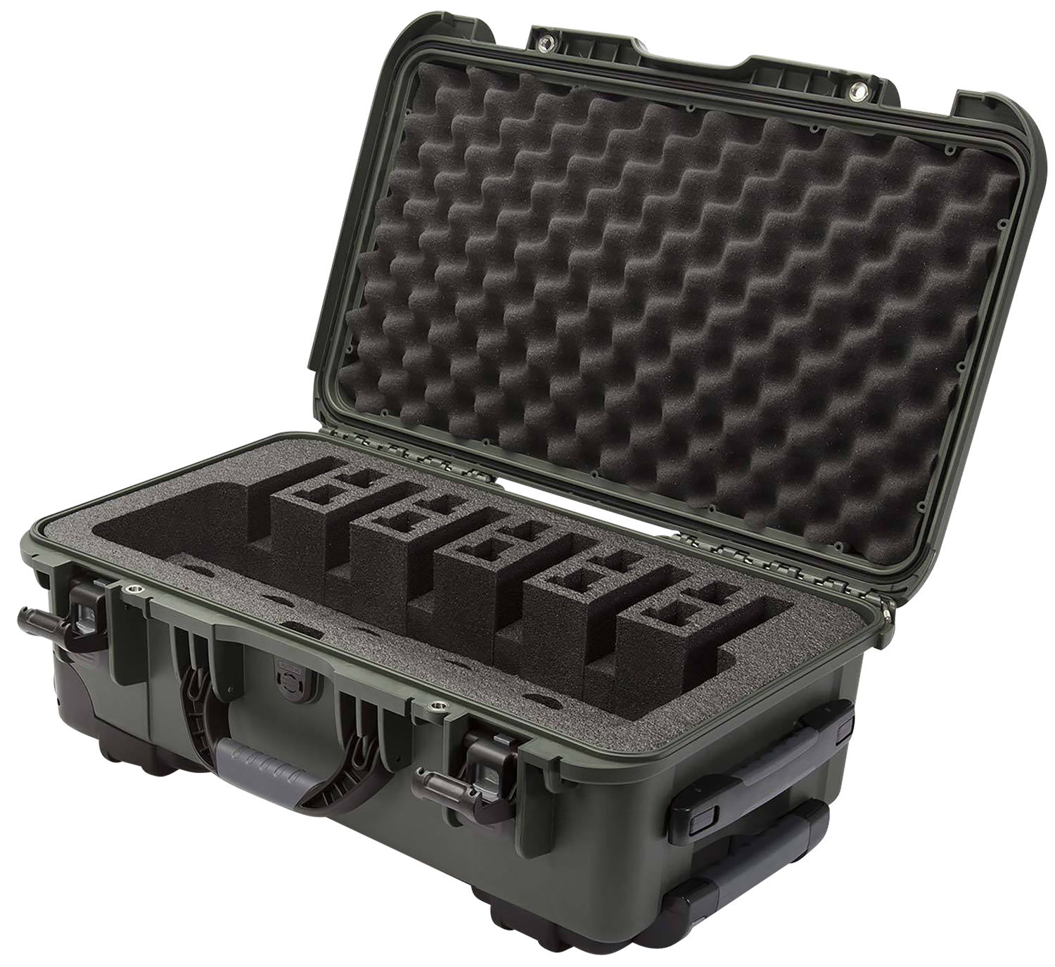 Nanuk 9356UP6 Olive Pistol Case, Foam Padding, 22"x14"x9" Interior - Nanuk - OLIVE