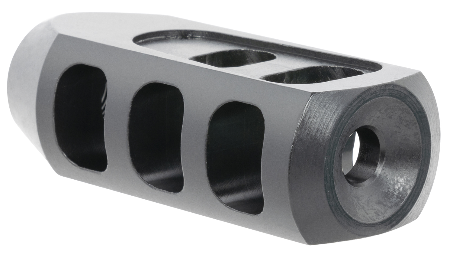 TacFire  Tanker Muzzle Brake  Black Oxide Steel with 1/2-28 tpi Threads 2.76 OAL 1.37 Diameter for 5.56x45mm NATO