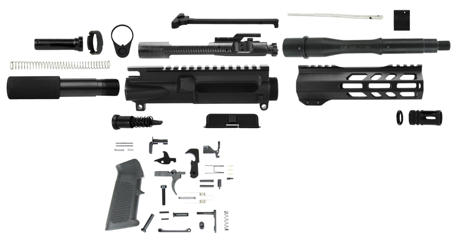 TacFire SSPK556LPK AR-15 Pistol Build Kit 5.56 NATO 7.5" Barrel Black - TacFire - AR BUILD KIT