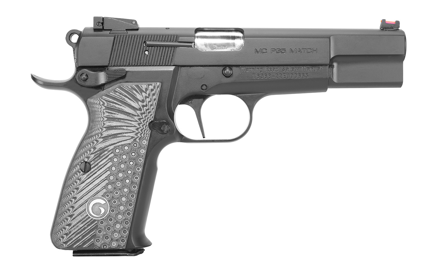 EAA Girsan MCP35 Match 9mm Pistol 4.87" Barrel Fiber Optic Sights Black - European American Armory - 9mm