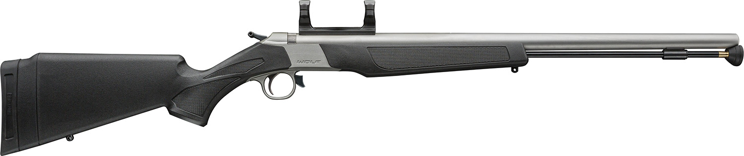 CVA PR2117SM Wolf V2 50 Cal 209 Primer 24 Matte Stainless Steel Barrel, DuraSight Rail Receiver, Black Fixed Synthetic Stock