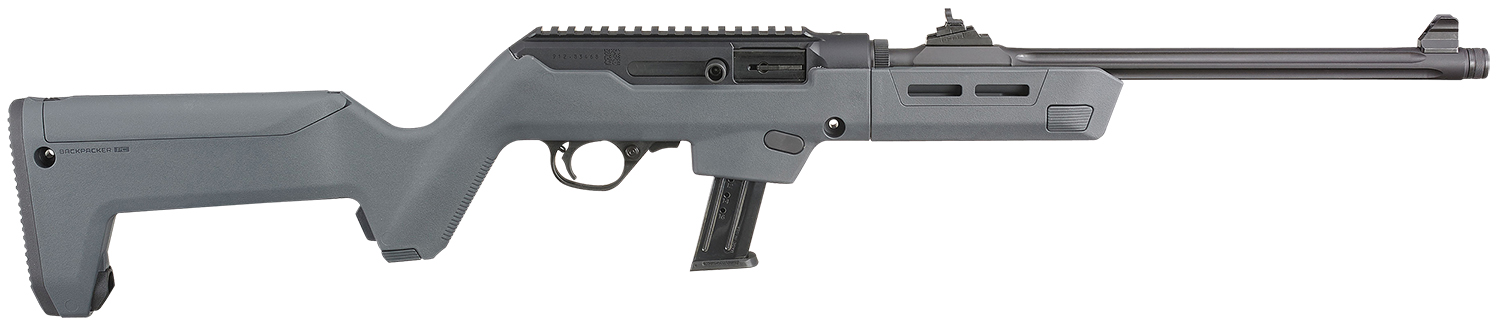 Ruger 19130 PC Carbine  9mm Luger 17+1 16.10" Threaded/Fluted Barrel, Type III Hard Coat Anodized Aluminum Alloy Receiver, Stealth Gray Magpul PC Backpacker Stock, Optics Ready