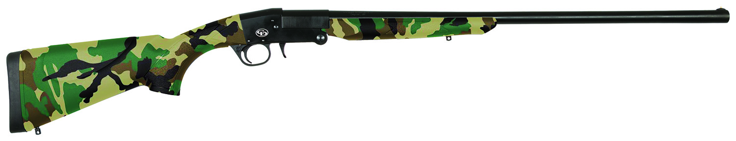 Charles Daly 930336 101  Full Size 410 Gauge Break Open 3 1rd 26 Blued Steel Barrel & Receiver, Fixed Woodland Camo Synthetic Stock