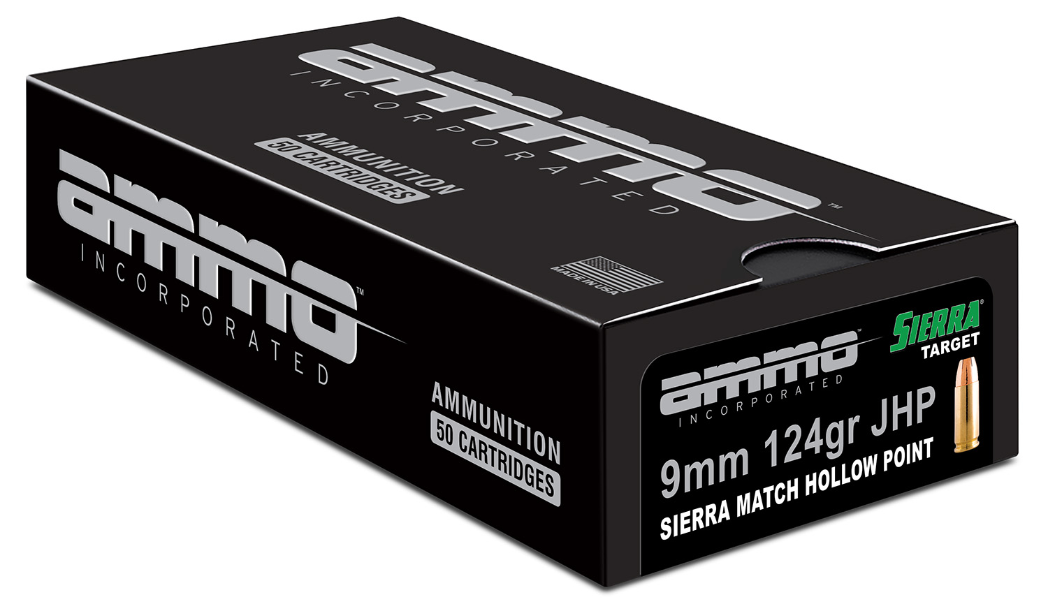 Ammo Inc 9124JHPSRR50 Signature 9mm Luger 124 gr Sierra Match Jacket...-img-0