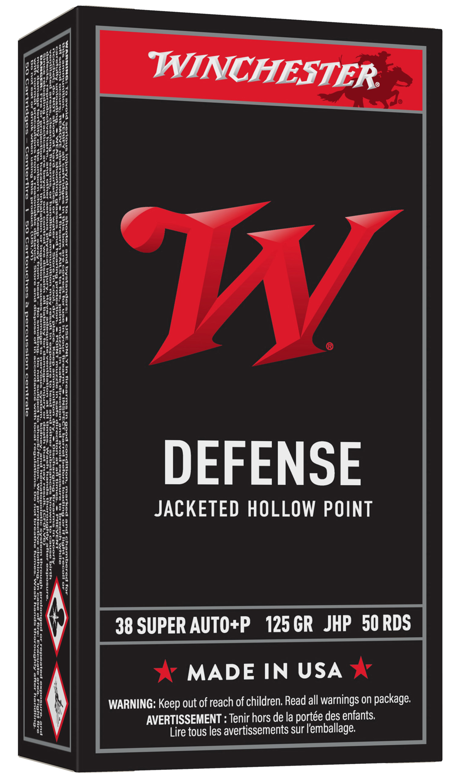 Winchester Ammo USA38AJHP USA  38Special 125gr Jacketed Hollow Point 50 Per Box/10 Case