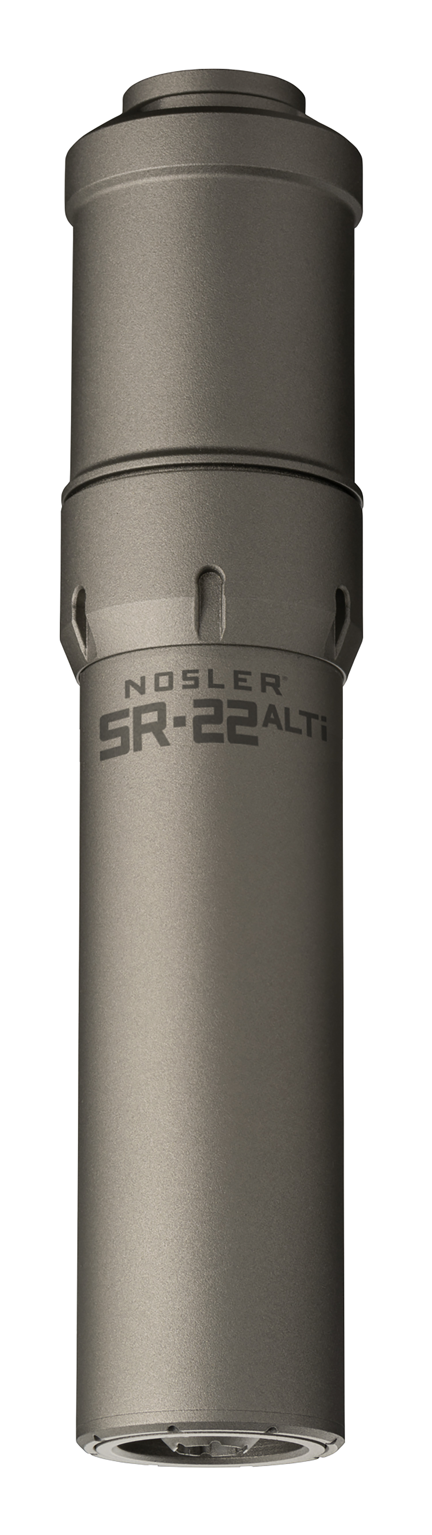 Nosler 90602 SR-22ALTI 22 Cal 1.74"D Gray Finish Aluminum Titanium 1/2"-28 tpi Thread Pattern