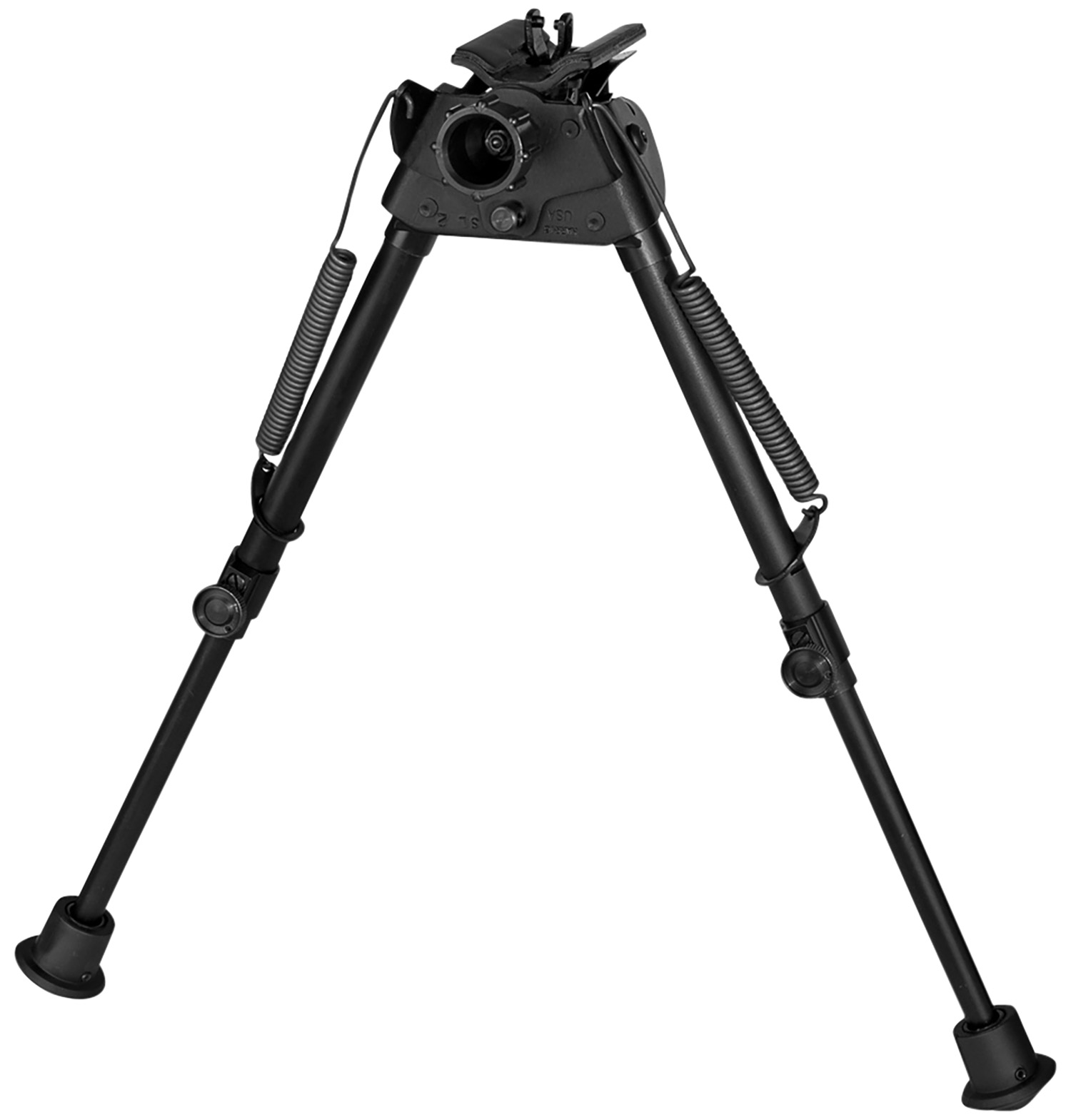 Harris Bipods S-L2 Swivel L Swivel Stud, 9-13, Black Steel/Aluminum, Self-Leveling Legs, Rubber Feet
