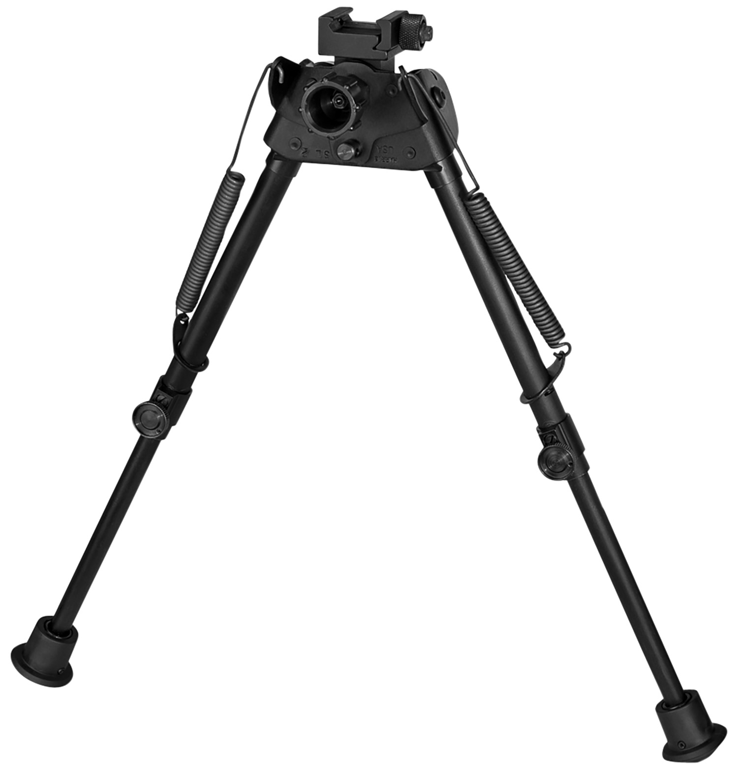 Harris Bipods S-L2P Swivel L Picatinny, 9-13, Black Steel/Aluminum, Self-Leveling Legs, Rubber Feet