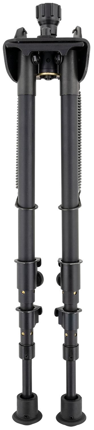 Harris Bipods S-25CP Swivel 25C Picatinny, 13.50-27, Black Steel/Aluminum, Rubber Feet