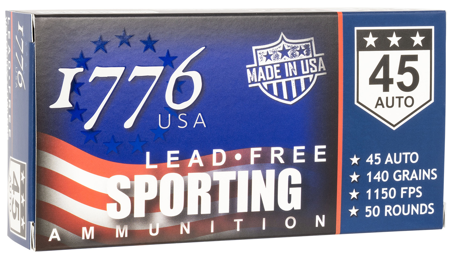 1776 USA 1776045140 Lead Free Sporting 45ACP 140gr Lead Free Ball 50 Per Box/20 Case