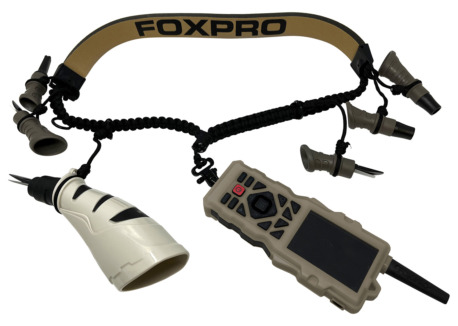 Foxpro FXD8 LAN XD8 Lanyard Black/Tan Paracord with Padded Neck Strap